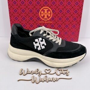 Tory Burch Kick Trainer Customized Sneaker Sz 9.5/ Black